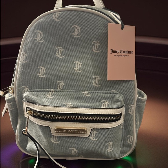 Juicy Couture Handbags - Juicy Couture Blue Backpack with Logo Pattern